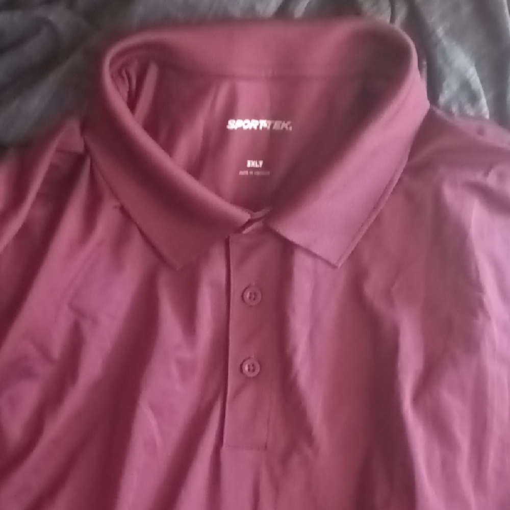 nwot sport-tek mens burgundy polo shirt
